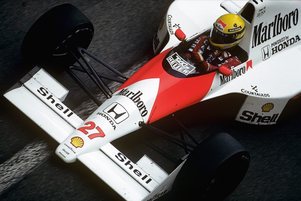 Ayrton Senna, McLaren-Honda MP4/5B, Grand Prix of Monaco, Monaco, 27 May 1990. (Photo by Paul-Henri Cahier/Getty Images)