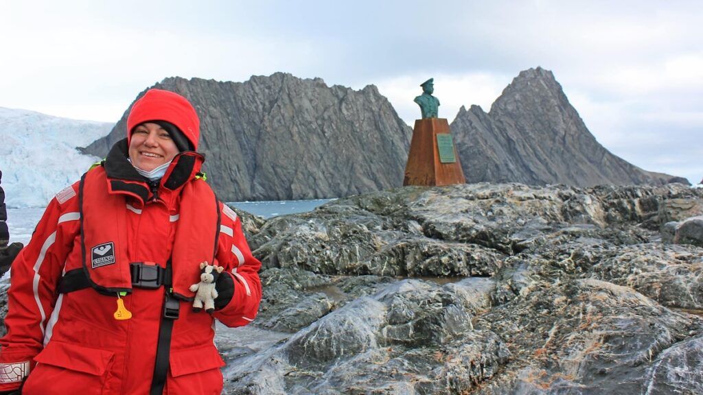 Sue Grimwood at Elephant Island Antarctica