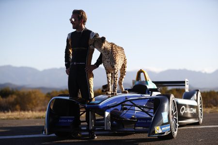 Watch this Formula E car race a cheetah in a sprint across the Savannah
