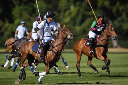 The Duke of Sussex competes at British Polo Day
